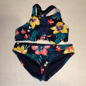 Abercrombie Kids‎ Black Floral Bikini Top Bottom Set Size 5/6
